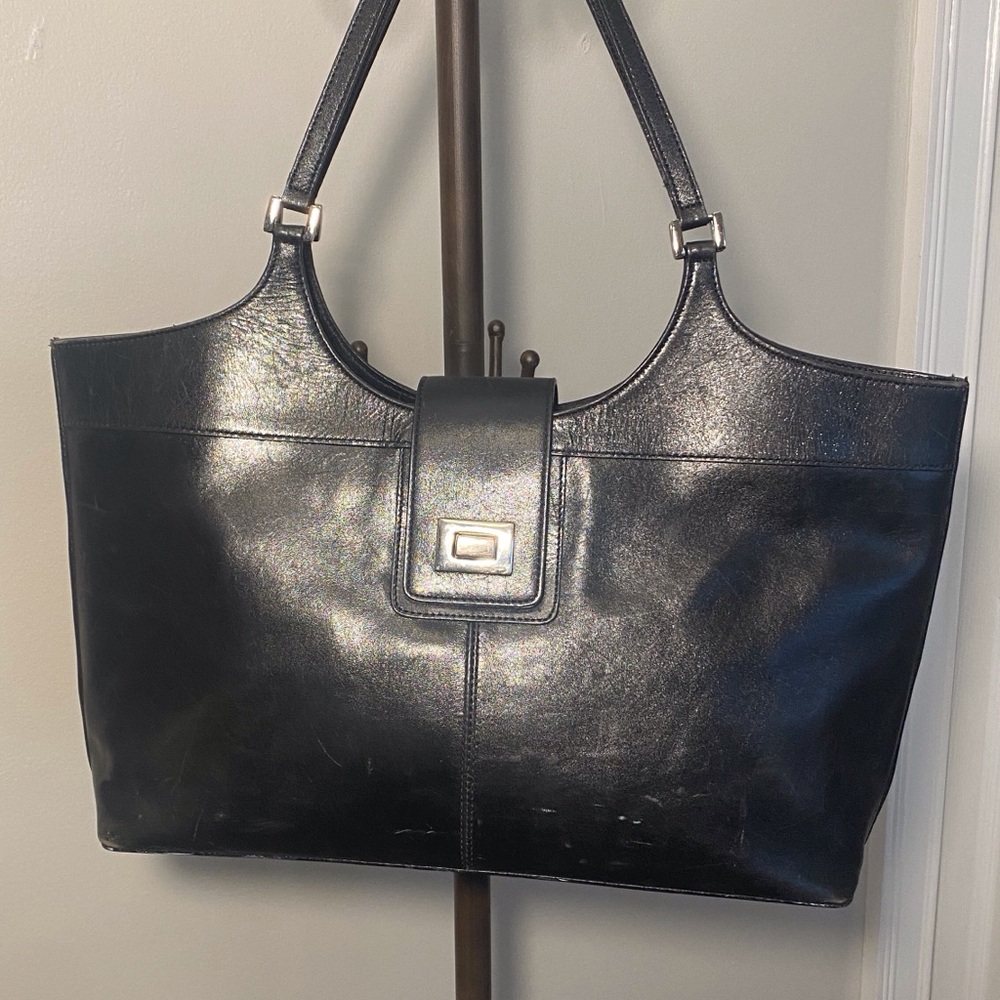 Gianetti Black Leather Tote Bag